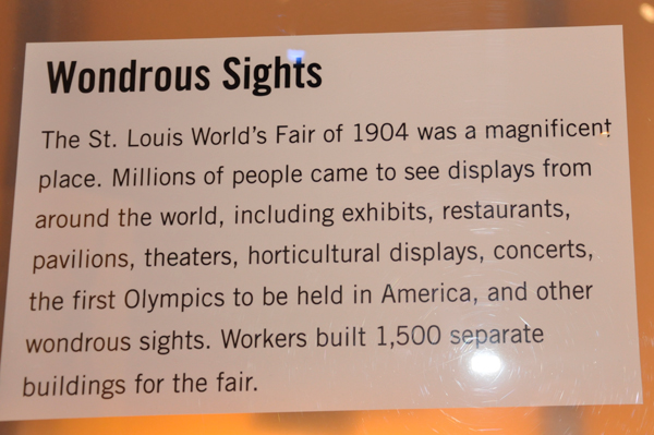 sign about the Saint Louis World's Fair